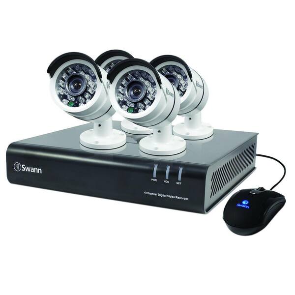 Swann 4500 Series 4-Channel 1080 TVL with 500 GB Surveillance Systems and 4 Bullet White Cameras
