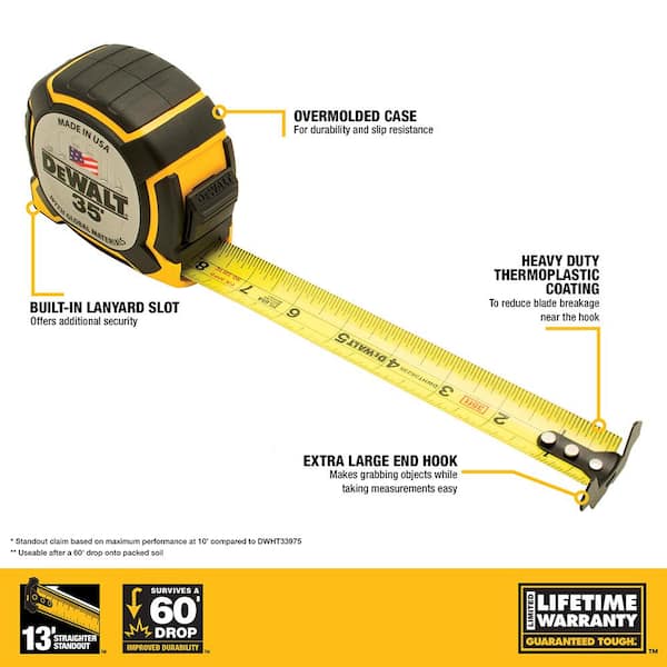 25 ft. x 1-1/4 in. Tape Measure with Double Hook