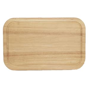 21.75 in. x 13 in. Solid Wood Kitchen Cutting Board In Oak Color