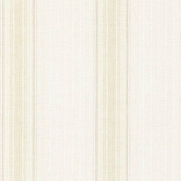 Brewster Natuche Taupe Linen Stripe Wallpaper