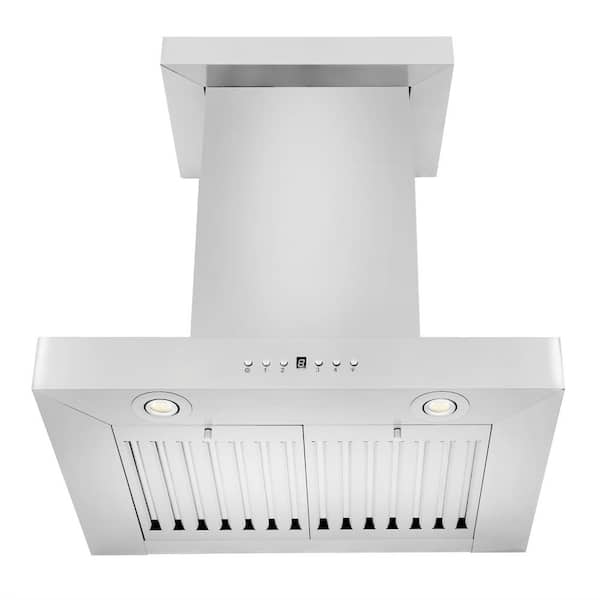 Cyclone 24 in. 550 CFM Pyramid Style Wall Mount Range Hood with LED Lights  in Stainless Steel HC40024 - The Home Depot