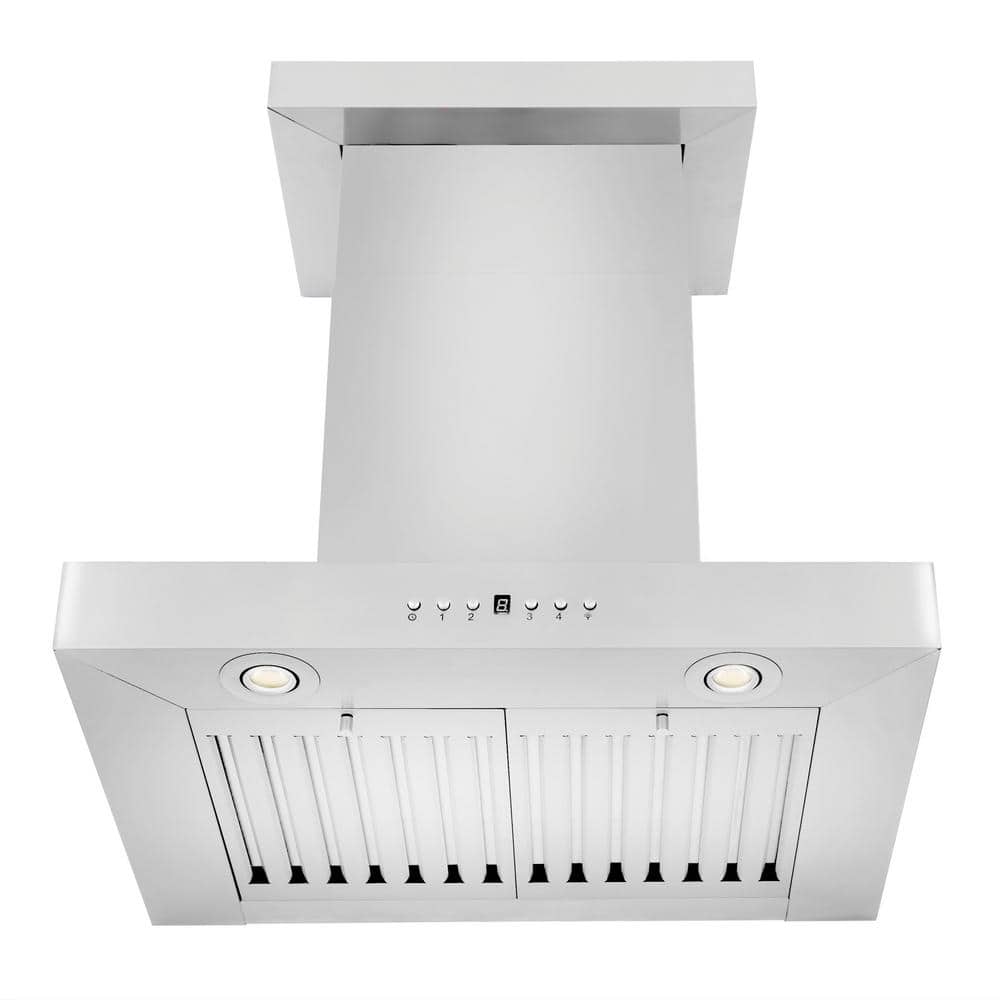 24" Stainless Steel Convertible Wall Mount Range Hood with Charcoal Filter