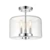 Millennium Lighting 11 in. 3-Light Chrome Semi-Flush Ceiling Flush ...