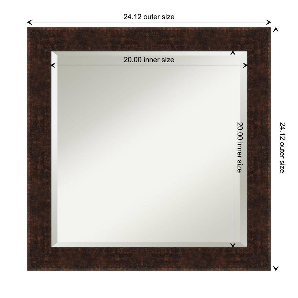 William 24" x 24" Bronze Wood Framed Wall Mirror