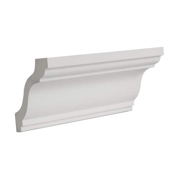 American Pro Decor 2-3/4 in. x 2-3/4 in. x 6 in. Long Plain Polyurethane Crown Moulding Sample