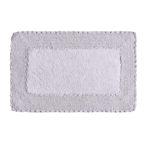 Ruffle Cotton Border Purple 27 in. x 45 in. Bath Rug