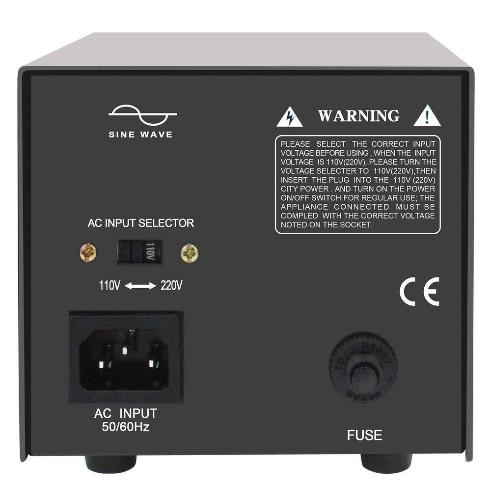 500W Black Copper Step Up & Down Voltage Transformer