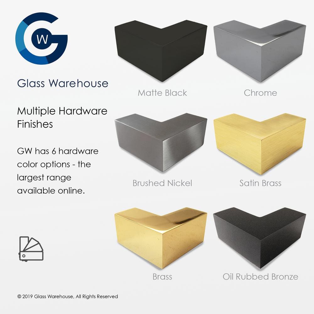 Gaia 34" x 58.25" Frameless Fluted Glass Bath Panel with Matte Black Hardware