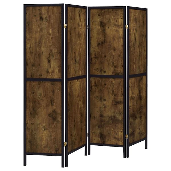 Coaster Deepika Antique Nutmeg and Black 4-Panel Folding Screen