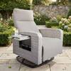 Grey Wicker Outdoor Chaise Lounge Reclining Swivel Chair with