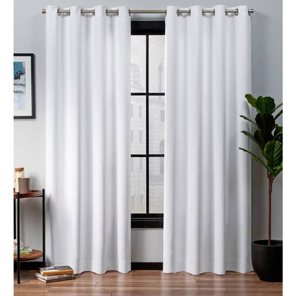 Exclusive Home Curtains Academy White, White Light Blocking Grommet Curtains