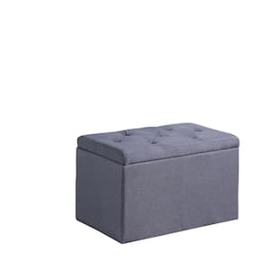18.5 in. Dove Gray Shoe Tufted Gauze Storage Bench