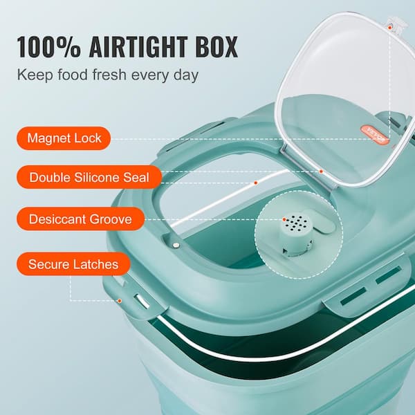 Collapsible silicone food storage containers w/BPA free airtight