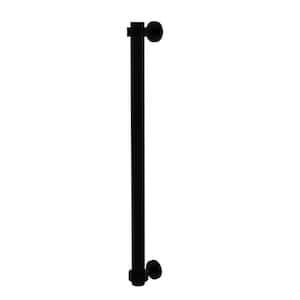 18 in. Center-to-Center Refrigerator Pull with Groovy Aents in Matte Black