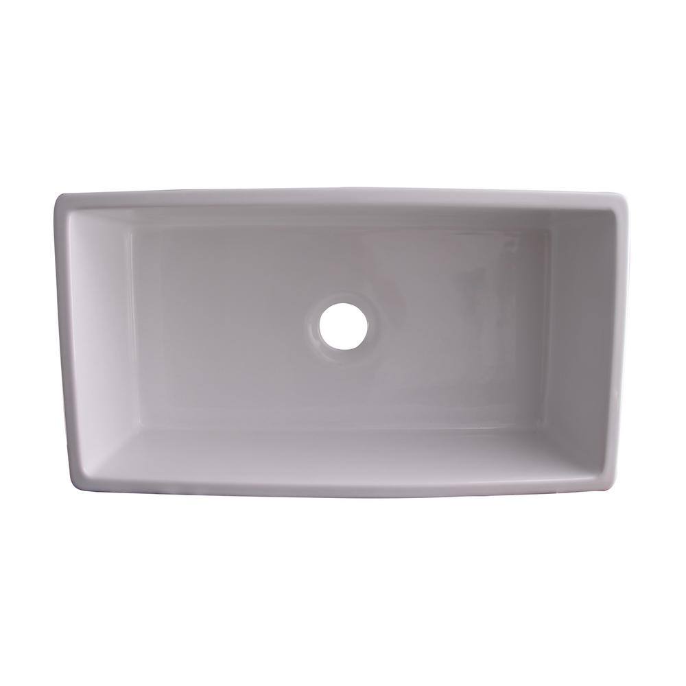 33'' White Fireclay Farmhouse Single Bowl Kitchen Sink