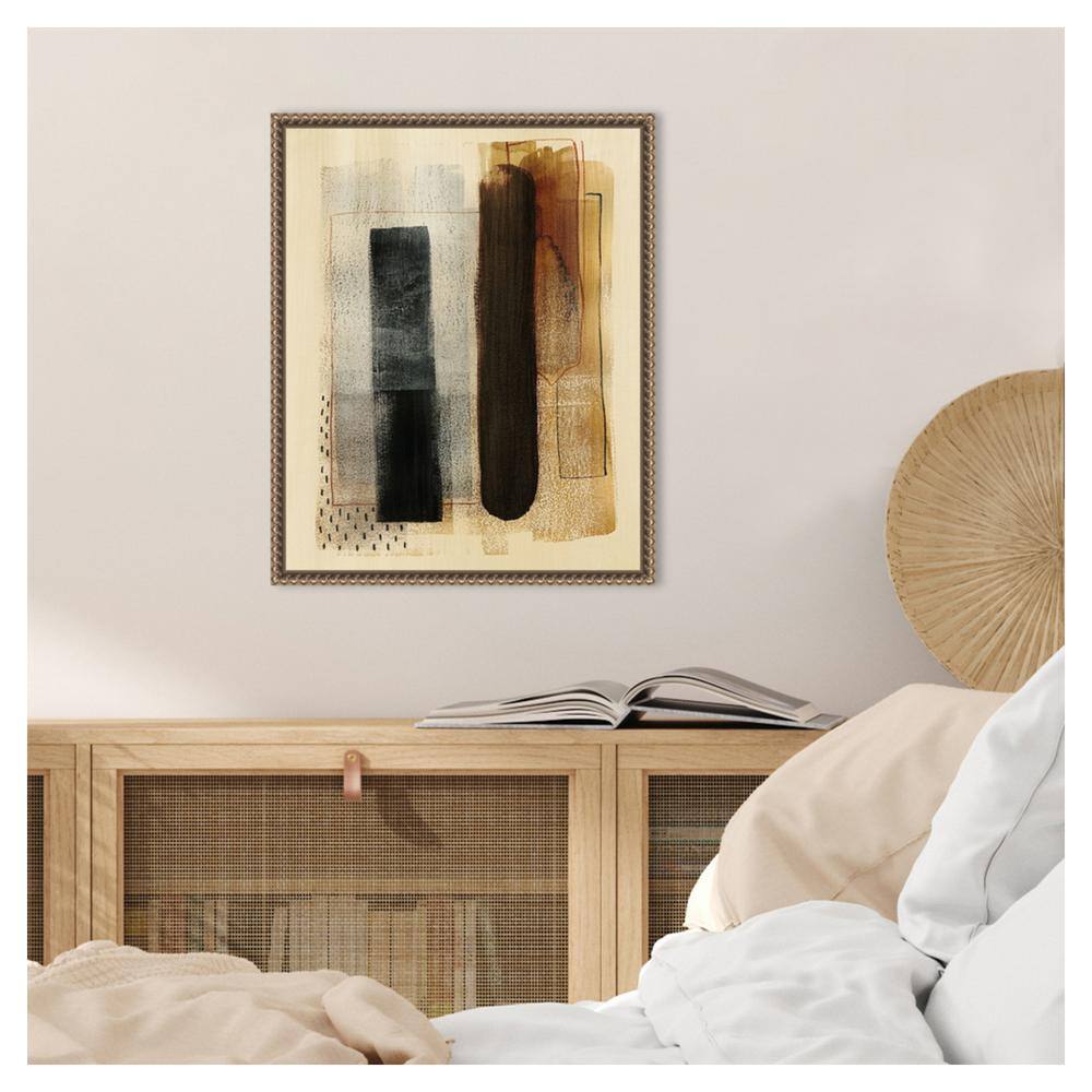 Burnt Toast I Abstract Canvas Print with Bronze Frame