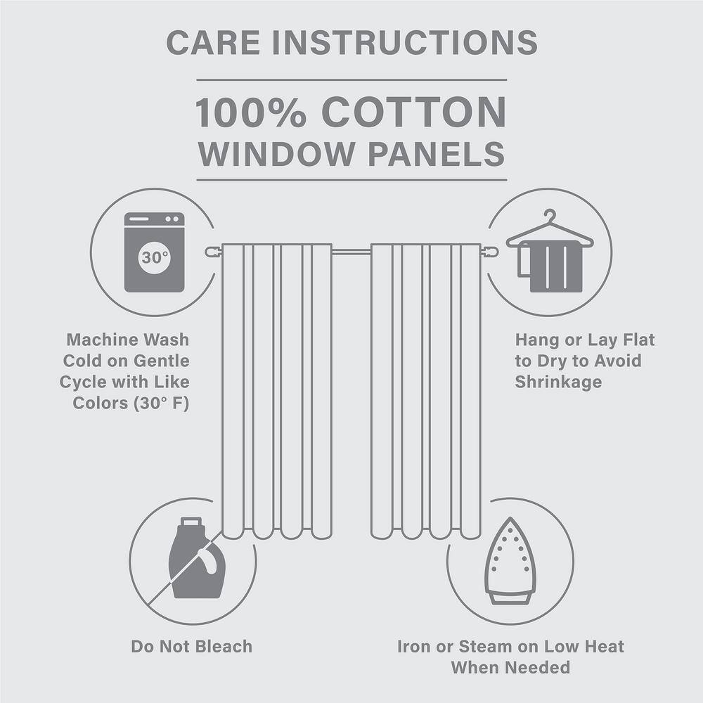 White Cotton Ruffle Rod Pocket Curtain Panel