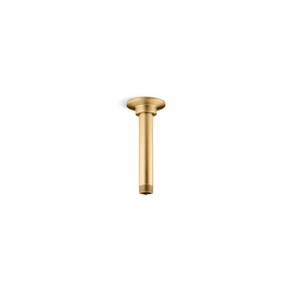 KOHLER 6 in. Ceiling Mount Rain Head Shower Arm and Flange in Vibrant Brushed Moderne Brass