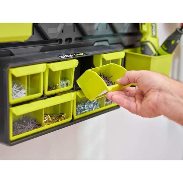 RYOBI LINK 10-Compartment Modular Small Parts Organizer Tool Box STM303 -  The Home Depot