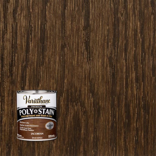 Varathane 1 Qt Jacobean Gloss Semi Transparent Water Based Interior Wood Polyurethane And Stain