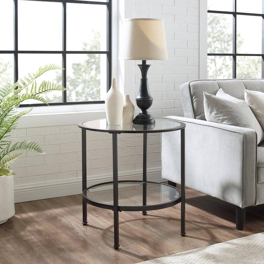 Aimee Gold Glass Side Table - thumbnail 2