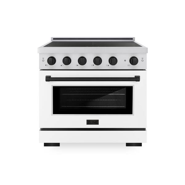 Autograph 36 in. 5.2 cu. ft. Induction Range with 5 Element Cooktop in Stainless Steel with White Matte and Black Accent