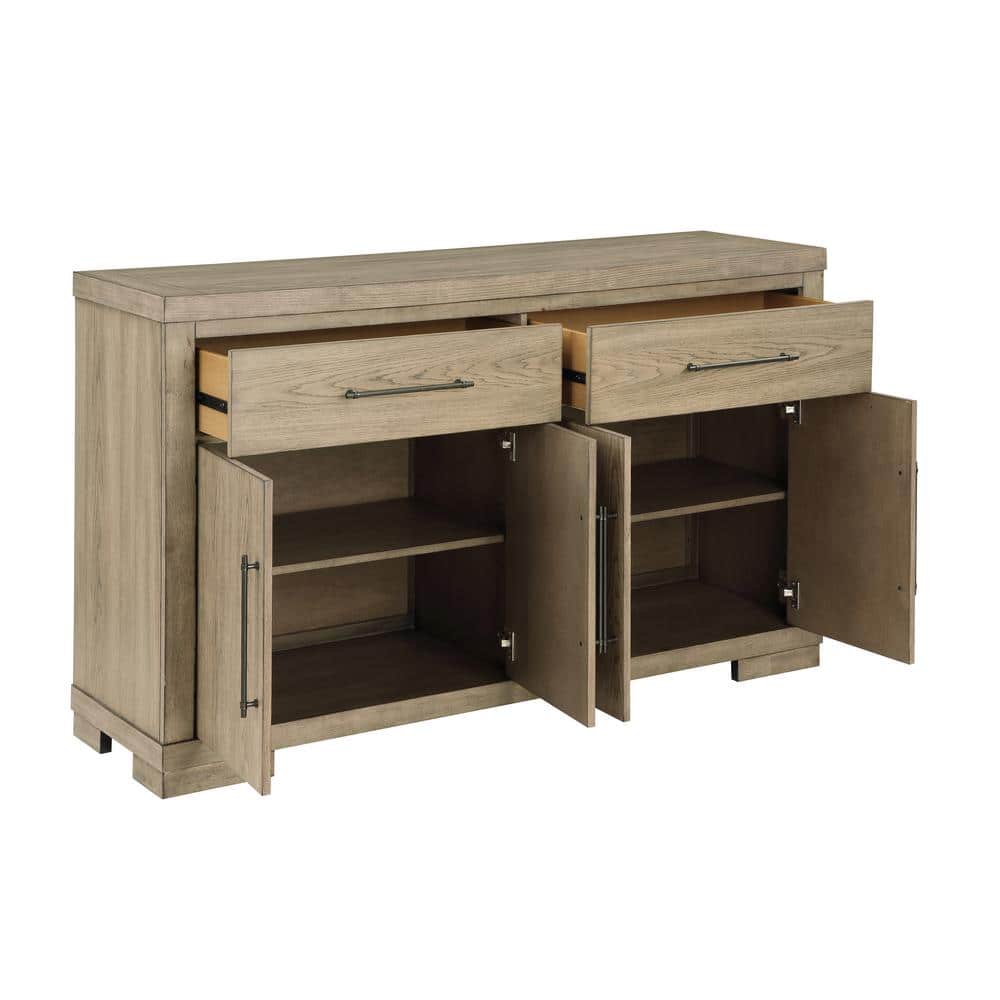 Napa Weathered Sand 2-Drawer Server with Adjustable Shelves