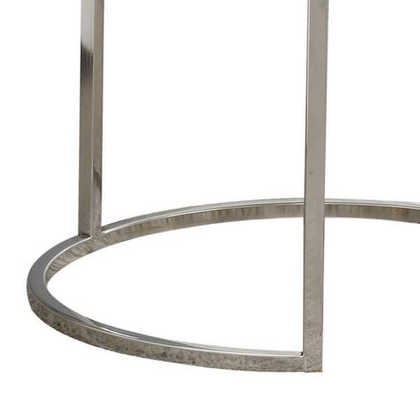 Benzara 51652 Metal Reel Glass Accent Table for sale online