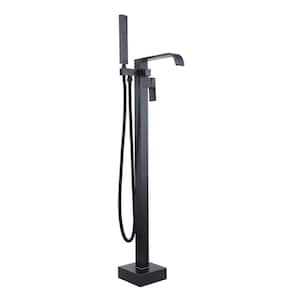 LB680007ORB 1-Handle Freestanding Floor Mount Tub Faucet Bathtub Filler with Hand Shower in Oil Rubbed Bronze