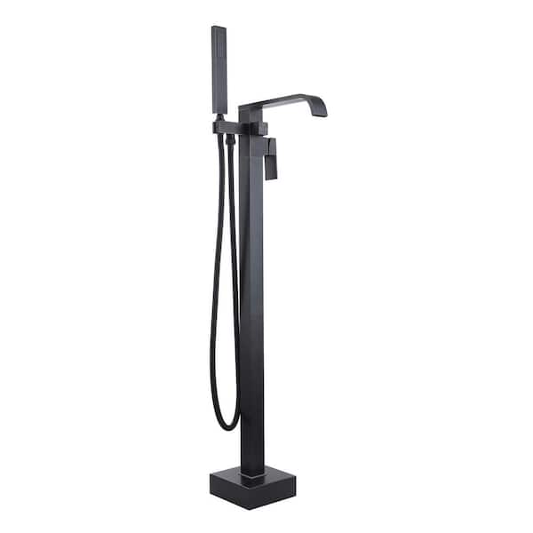 LANBO LB680007ORB 1-Handle Freestanding Floor Mount Tub Faucet Bathtub Filler with Hand Shower in Oil Rubbed Bronze