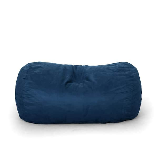 Noble House 5 ft. Midnight Blue Suede Polyester Bean Bag