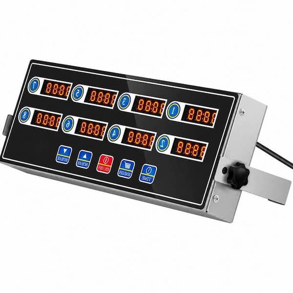 1 Pack 8-Channel Digital Kitchen Timer for Cooking, Commercial Cooking Timer with Loud Alarm for Restaurants, Baking