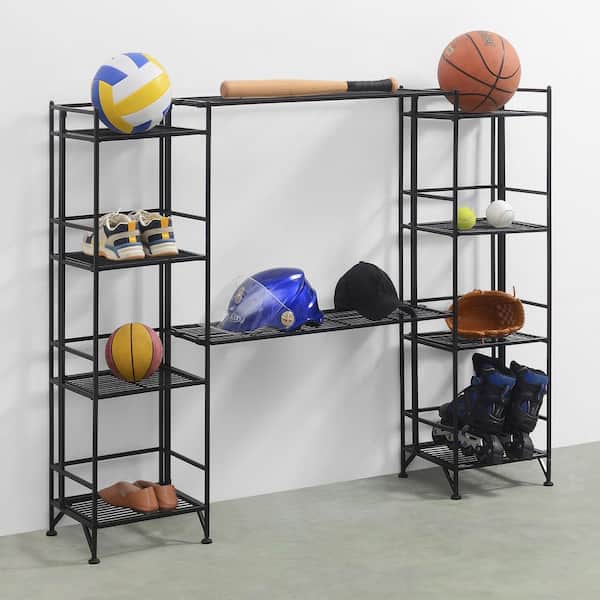 Convenience Concepts Xtra Storage 44.75 in. Tall Black Metal 4-Shelf Accent Bookcase with Extension Shelves