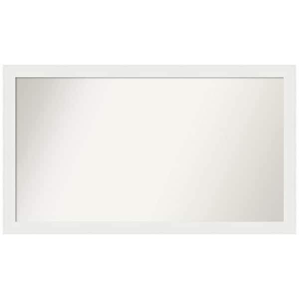 Amanti Art Vanity White Narrow 47.5 in. x 27.5 in. Custom Non-Beveled Recycled Polystyrene Framed Bathroom Vanity Wall Mirror