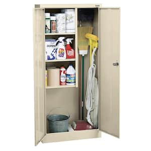 Supply Preassembled 24-Gauge Freestanding Cabinet with 3-Fixed Shelves in Putty ( 30 in. W x 66 in. H x 18 in. D