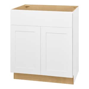 Avondale Shaker Alpine White Ready to Assemble Plywood 30in Vanity Sink Base Kitchen Cabinet(30in W x 21in D x 34.5in H)