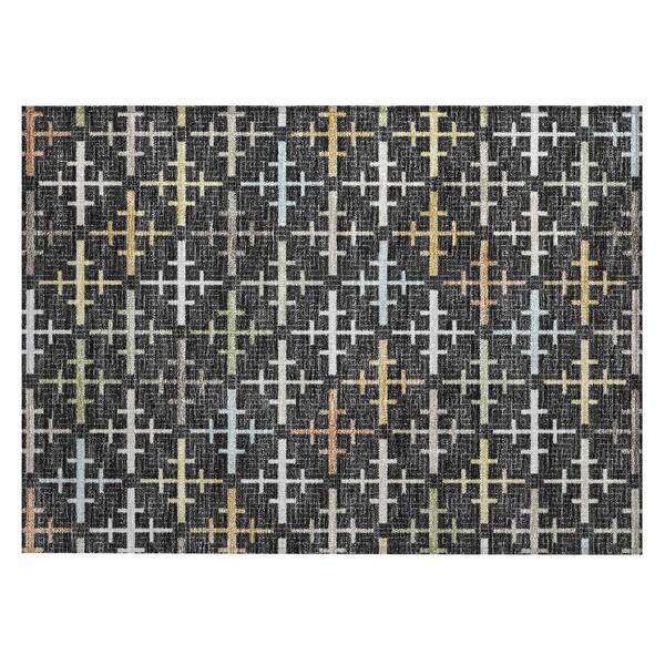 Chantille Machine Washable Indoor/Outdoor Abstract ACN2850 Black 2 ft. x 3 ft. Accent Rug