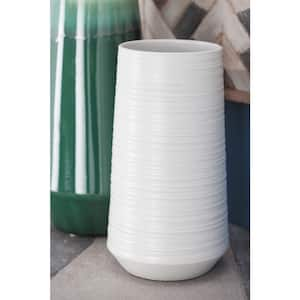 12 in. White Porcelain Ceramic Decorative Vase