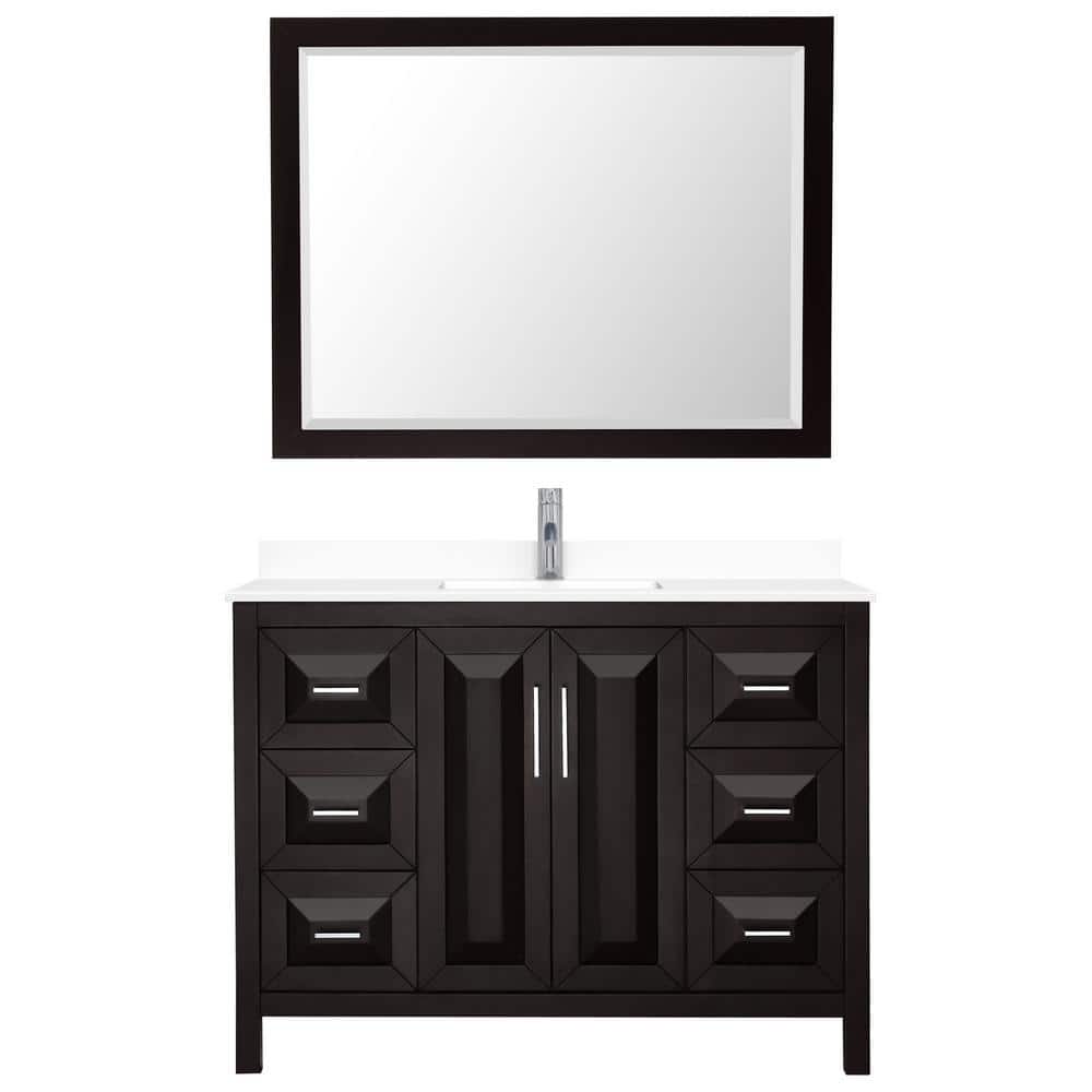 Daria 48 in. W x 22 in. D Single Vanity in Dark Espresso with Cultured Marble Vanity Top in White with Basin and Mirror price history on PriceWatchPro