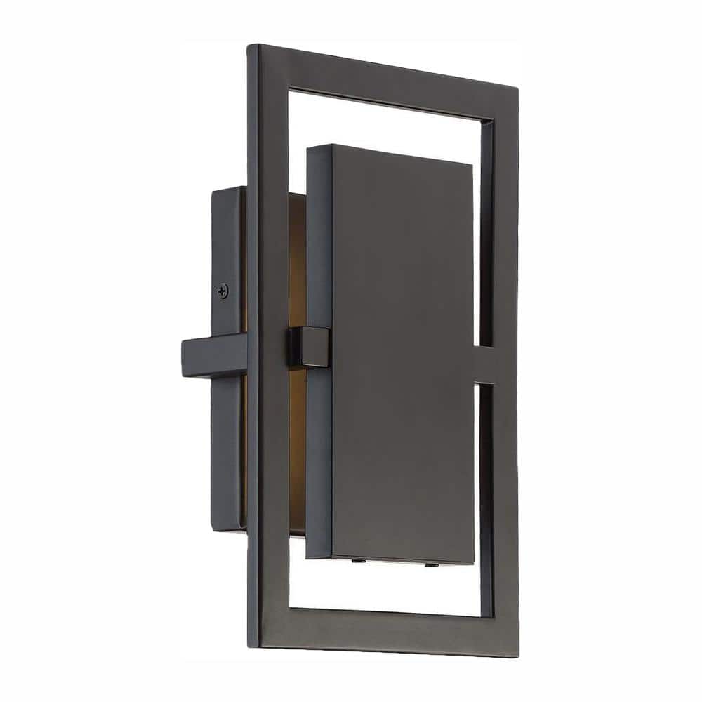 Railford 11.5 in. 1-Light Oil Rubbed Bronze Integrated LED Outdoor Wall Light Lantern Sconce with Etched Lens price history on PriceWatchPro