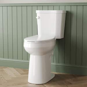 21 in. Extra Tall 2-Piece 1.28 GPF Single Flush Elongated Raised Toilet in White 12 in. Rough in, Soft close Seat