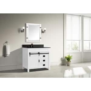 Westwell 37 in. W x 22 in. D Bath Vanity in White with Granite Vanity Top in Black with White Basin