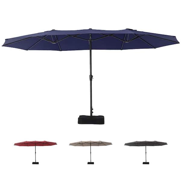 15 ft round patio umbrella 15 ft. Patio Umbrella,Waterproof and UV Protection Round Market Umbrella in  Navy with Metal Frame and Crank Handle Qr6MQsCR6ilAz8PFQ8tM-0601