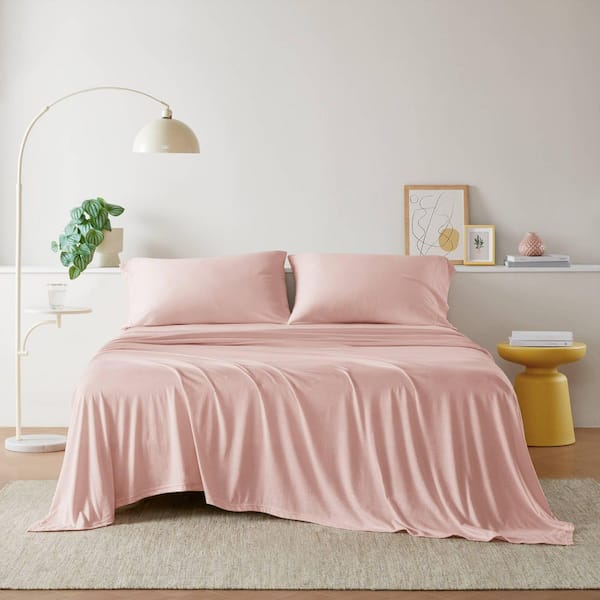 Intelligent Design Cotton Blend Jersey Knit 3-Piece Blush Cotton Blend Twin XL All Season Sheet Set
