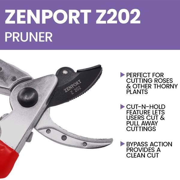 ZENPORT:Zenport 8 in. Cut-n-Hold Heavy-Duty Pruner with Red