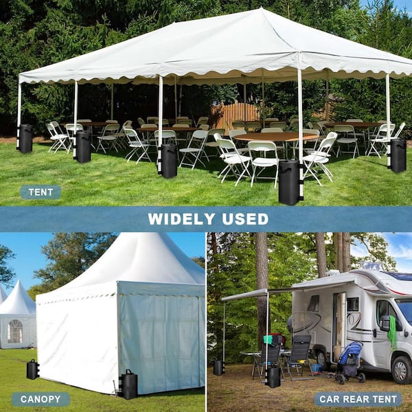 220 lbs. Canopy Water Weight Bags, Heavy Duty Leg Weights for Gazebo, Tent, Pop Up Canopy, Black, 4-Pack