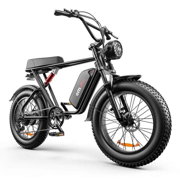 20 in. Black Electric Bike 48V 17 Ah Lithium With 7-Speed Driving gear and Dual Disc Brakes
