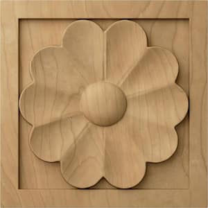 5/8 in. x 3 in. x 3 in. Unfinished Wood Maple Small Medway Rosette