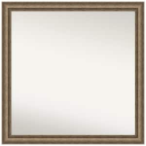 Angled Bronze 29.25 in. x 29.25 in. Non-Beveled Modern Square Wood Framed Wall Mirror in Bronze