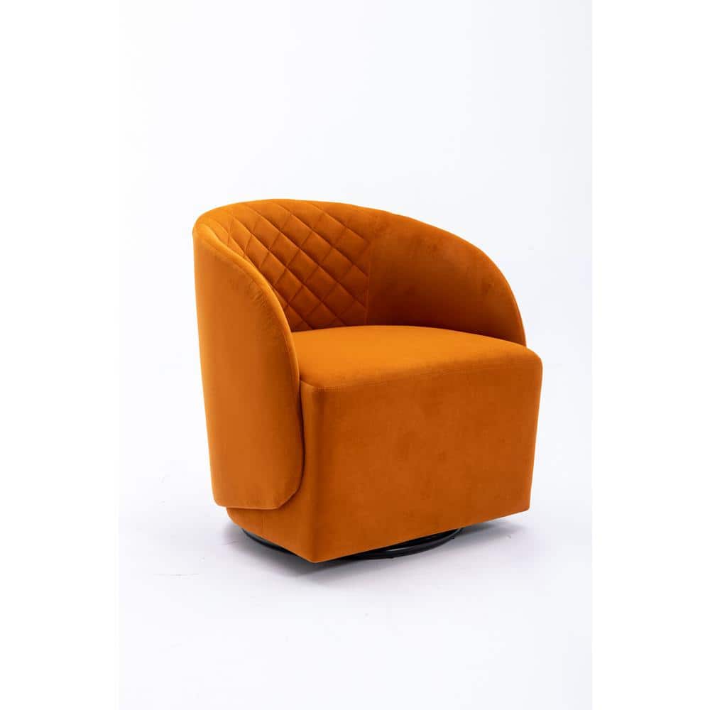 25.2 in. W x 25.2 in. D x 28 in. H Orange Linen Cabinet with Velvet Fabric 